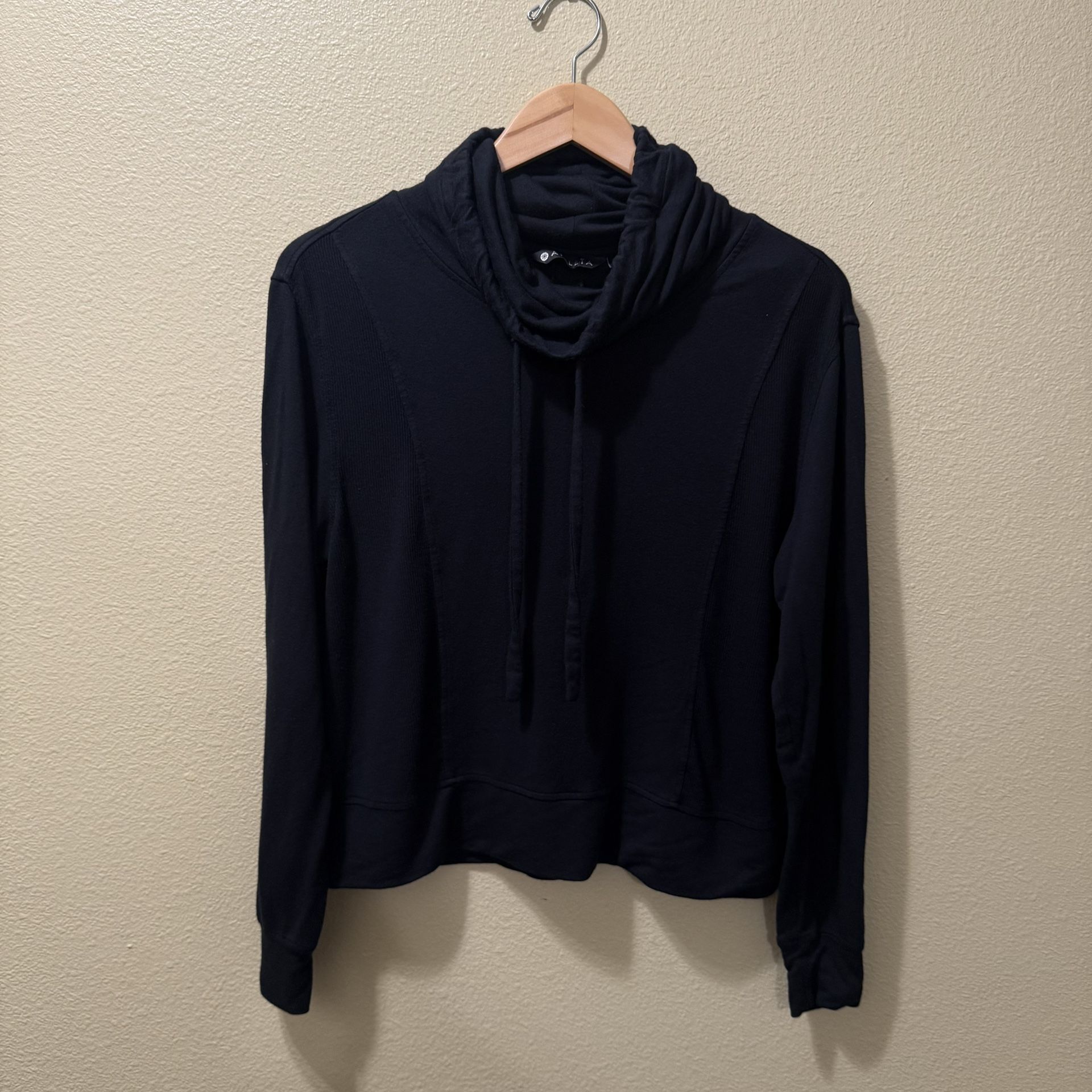 Women’s Small Athleta Black Cowl Neck Long Sleeve Pullover Sweatshirt