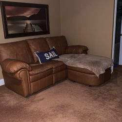 Lane tan Leather Sofa Set Couch Loveseat Ottoman 