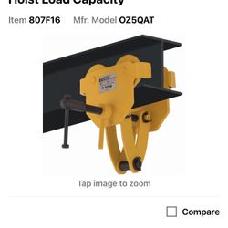 OZ  OZ5QAT Quick Adjust Beam Trolley Load Capacity 5 Ton 10000 lbs 807F16