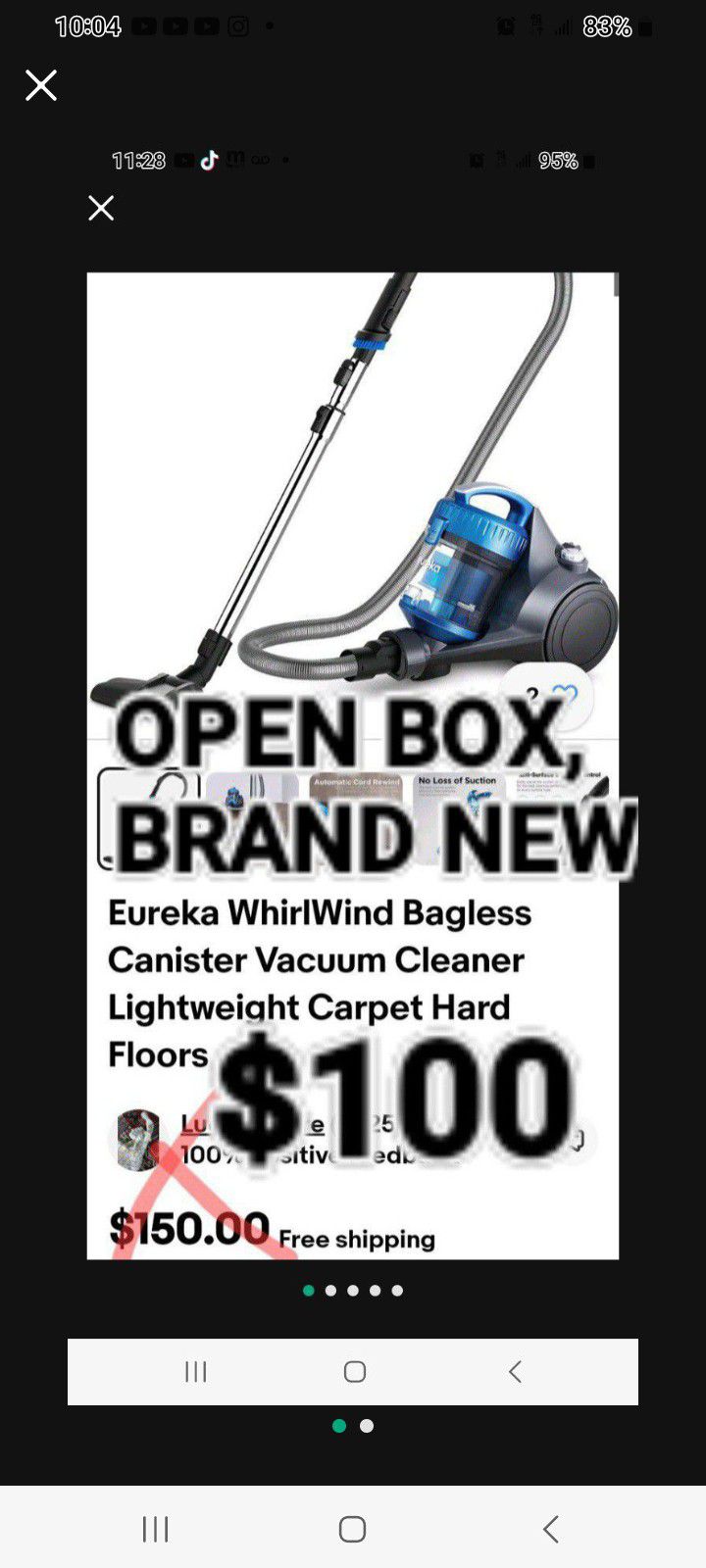 Eureka WhirlWind Bagless Canister Vacuum Cleaner 