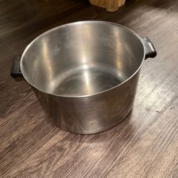 Vintage Farberware 8 QT Stock Pot Aluminum Clad Stainless Steel
