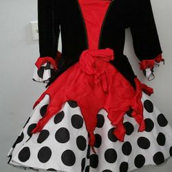 Size 10 Girls Queen Of Hearts Halloween Costume.
