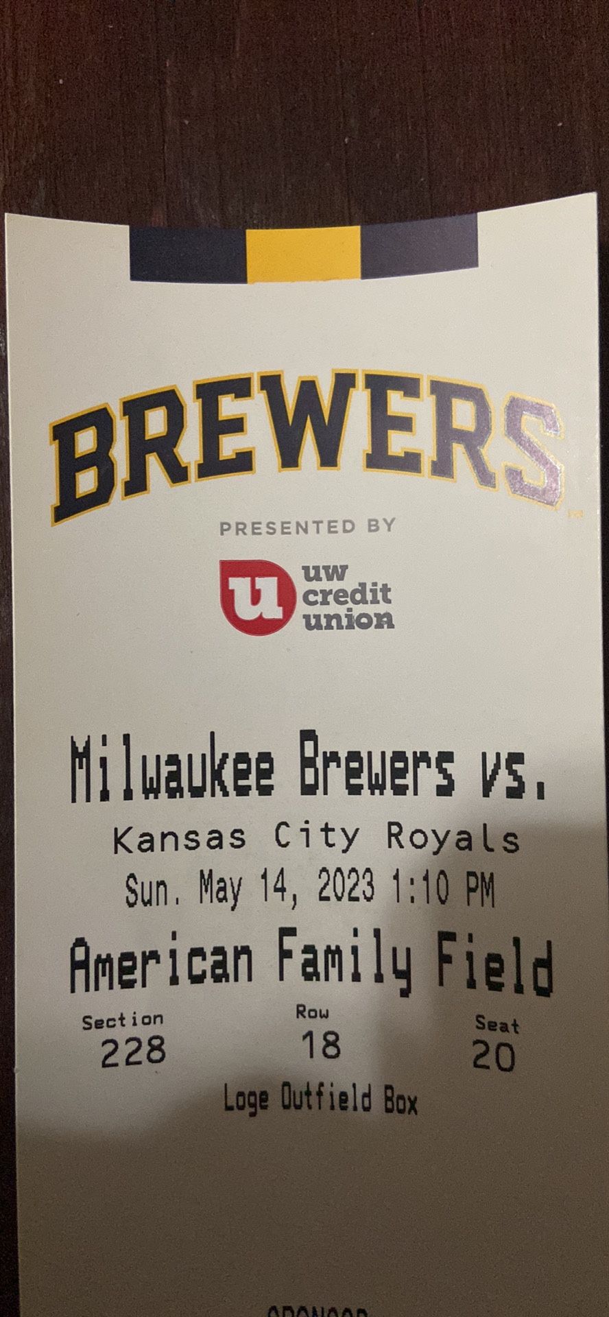 Brewers Ticket