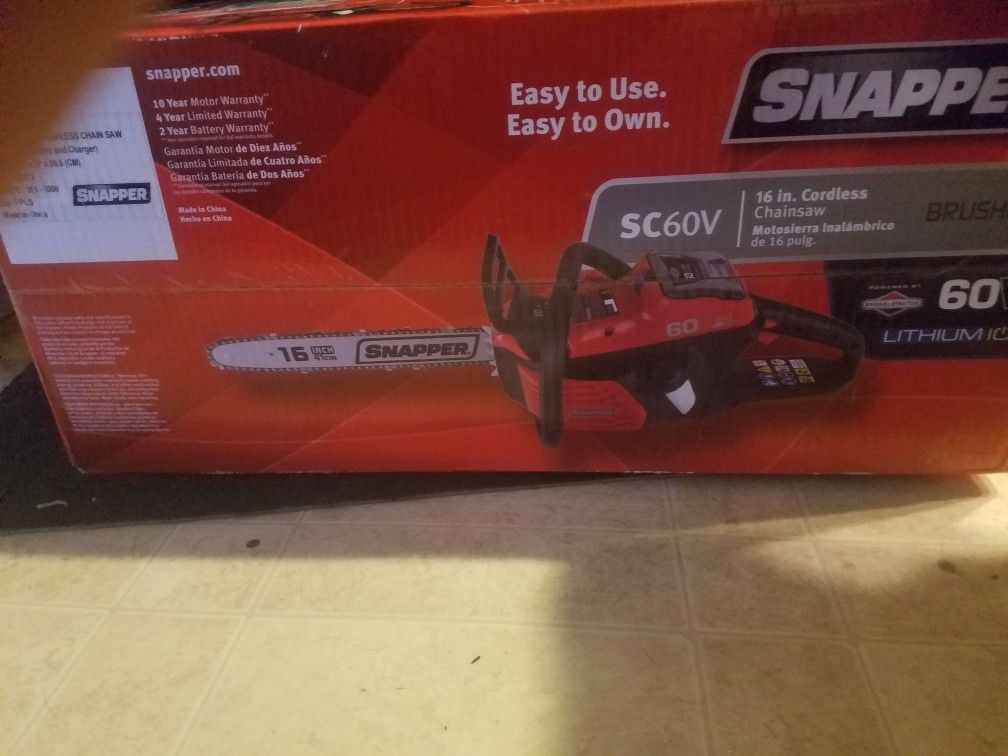 Snapper 16inch 60volt chainsaw