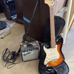 Left Handed Fender Squier Stratocaster Electric Guitar & Equipment