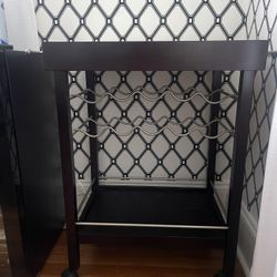 Mirrored Bar Cart On Wheels