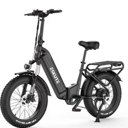 ESKUTE E Bike for Adults 750W Peak 20"x4.0" Fat Tire Folding Electric Bike - 48V 20AH Battery 22Mph 80 Miles Range 7 Speed Hydraulic Electric Mountain