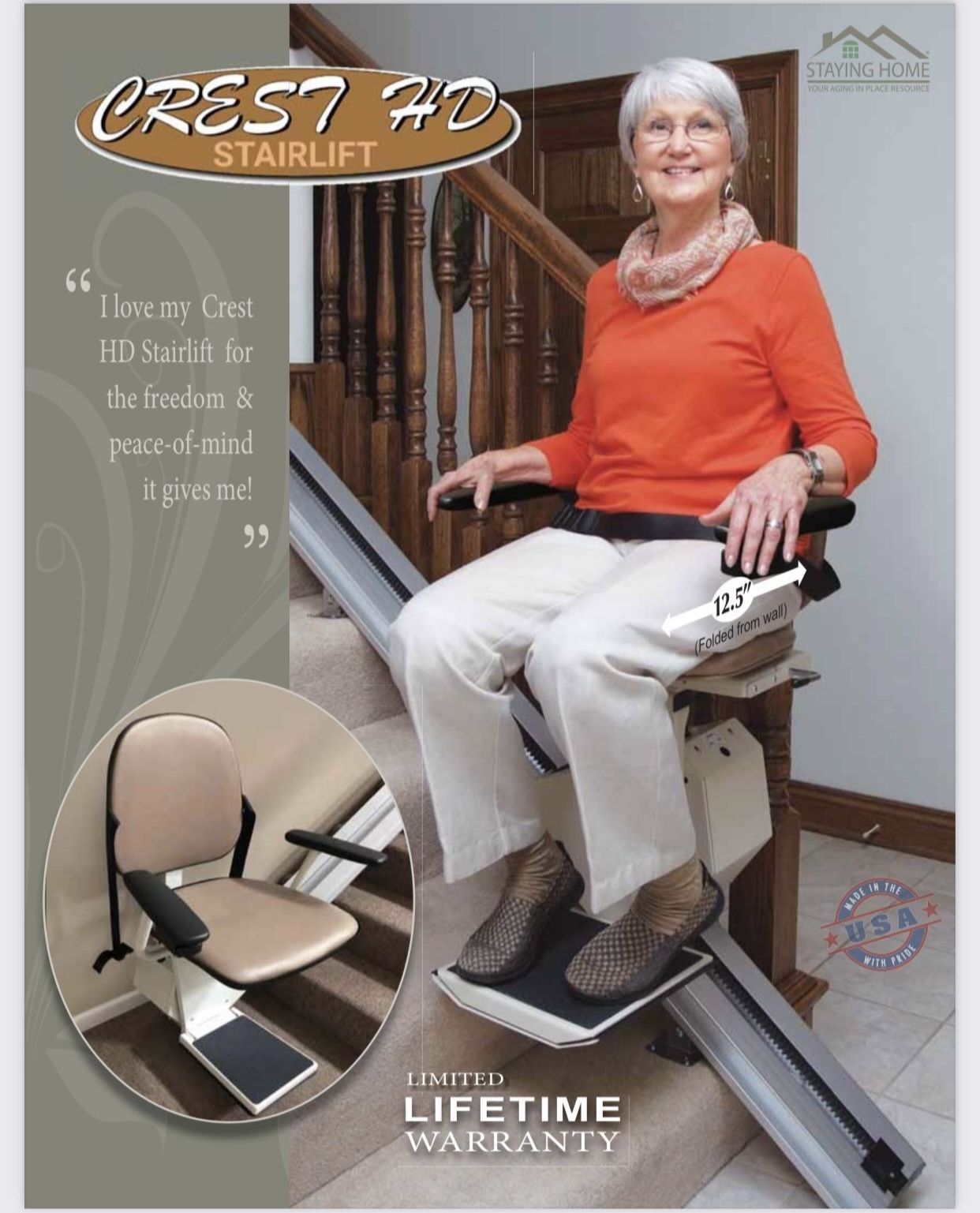 Brand New Straight CREST HD Stair Lift Light Gray STILL IN BOX