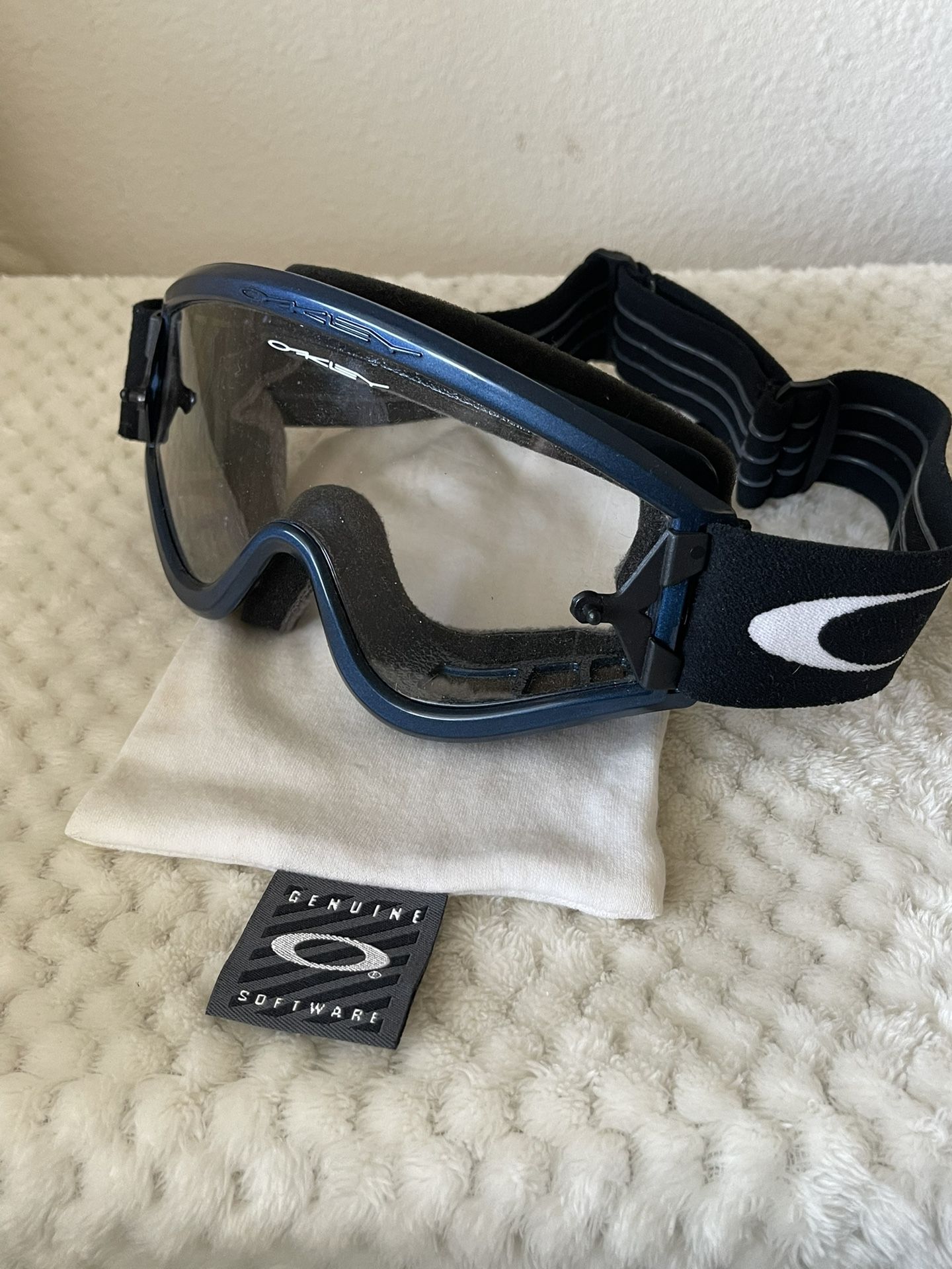 OAKLEY FRAME Navy blue LENS SKI SNOWBOARD GOGGLES