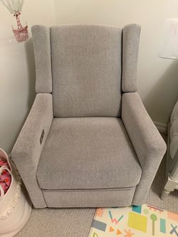 Babyletto kiwi grey electronic swivel glider power recliner nursery chair