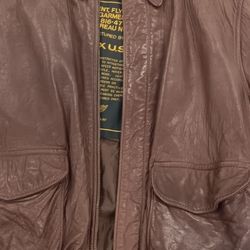 Classic Leather Bomber Jacket ( A-2)