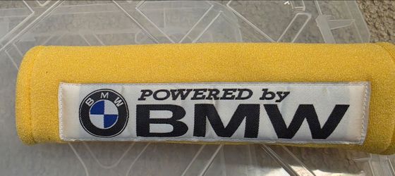 BMW "Powered by BMW" Seat Belt Shoulder Pad – Yellow Comfort Cushion