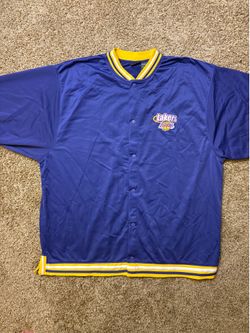 Pro Edge Los Angeles Lakers NBA Button Up Satin Warm Up Jacket Size 3XL Y2K VTG