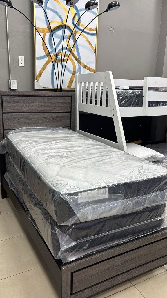 Cama Twin Nueva En Su Caja Bed Frame Twin (Only 52 Down )