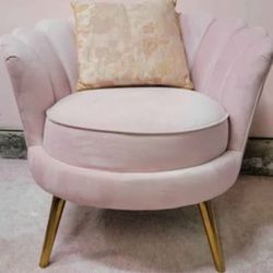 Pink and Gold Baxton Accent Chair