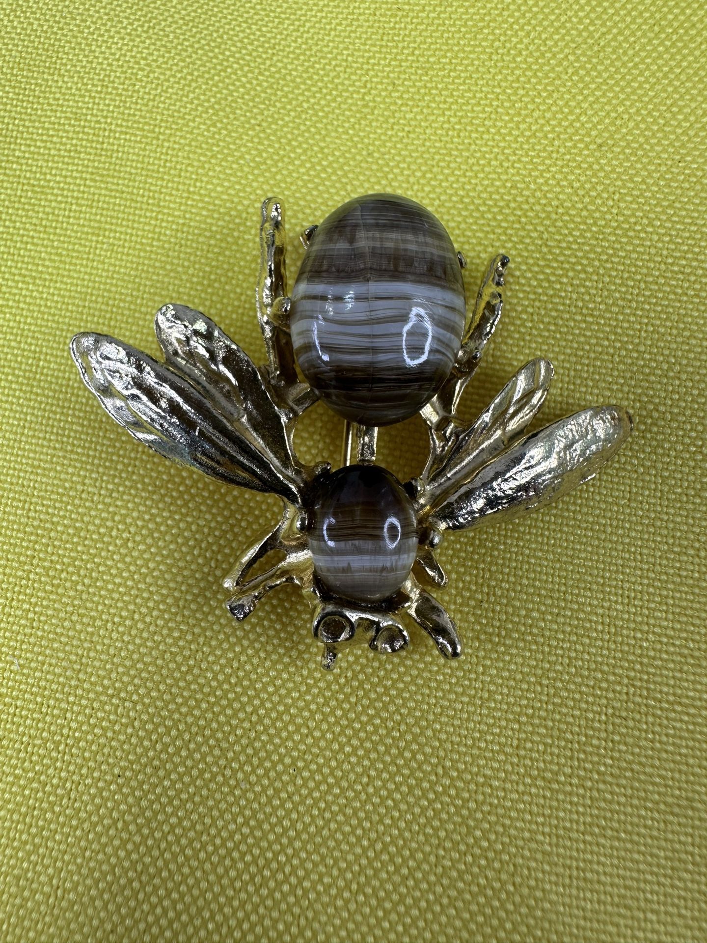 Glass Vintage Fly Insect Brooch