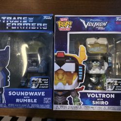 Funko Pop Voltron w/ Shiro & Soundwave w/ Rumble