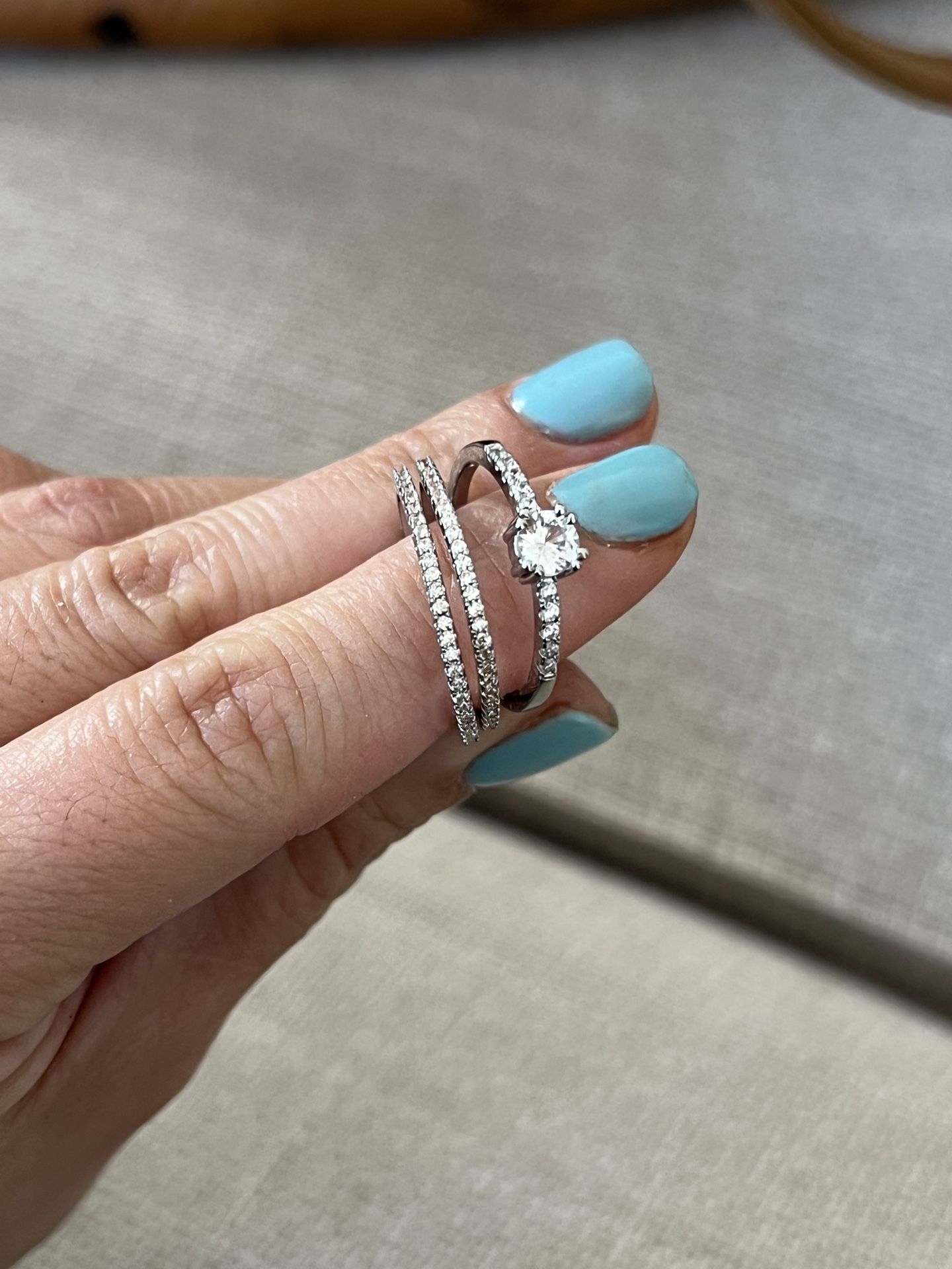 Engaged Rings Stacking Size 8 14 Gold Plated