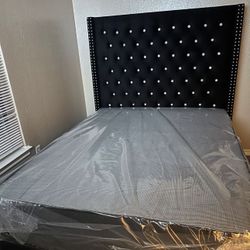 New Queen Size Tufted Bed With Mattress And Boxspring With Free Delivery, We Also Offer Dinning, And Living Sets 