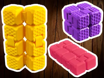 Angled Fidget Cube 3D Printed Silent Spinner Stress Relief Toy