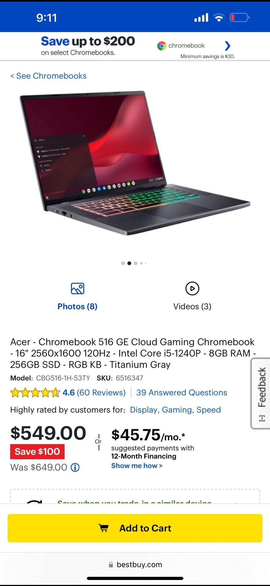 Acer Chrome Book 