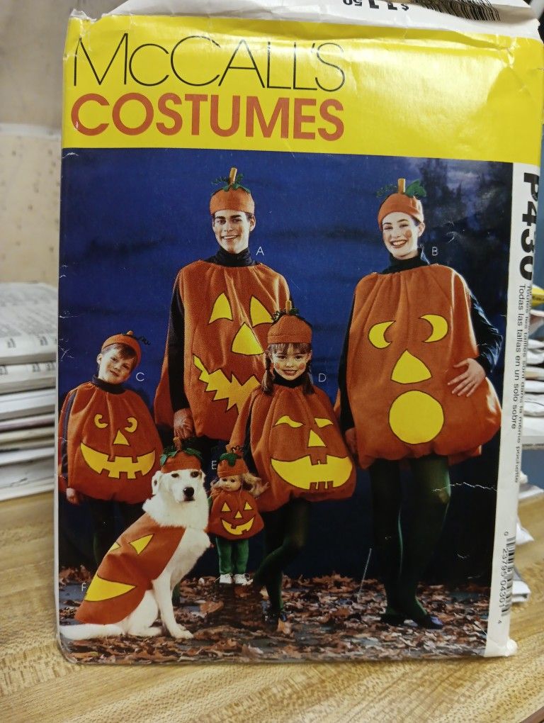 McCalls P430 Pumpkin Halloween Costume PATTERN