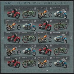 Harley Davidson Postal Stamp Sheet And Picture Book