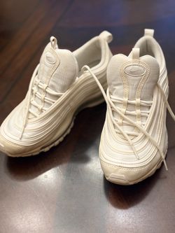 Nike Air Max 97 GS Triple White Metallic Silver 921522-104 Size 7Y Womens 8.5