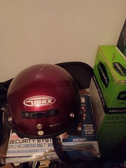 Three Motorcycle Helmets