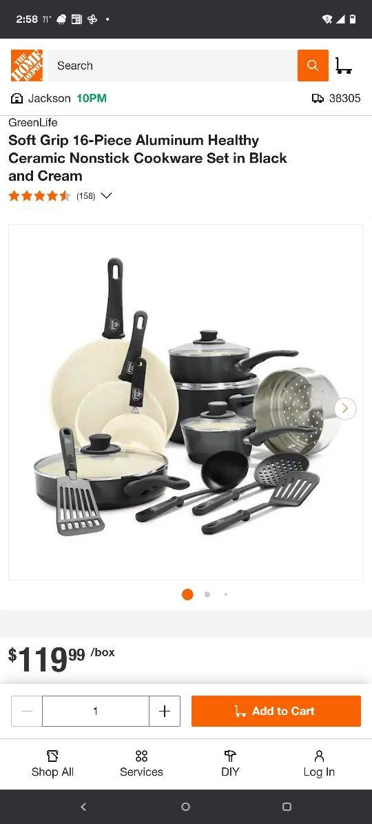 16 Pieces Greenlife Cookware Set