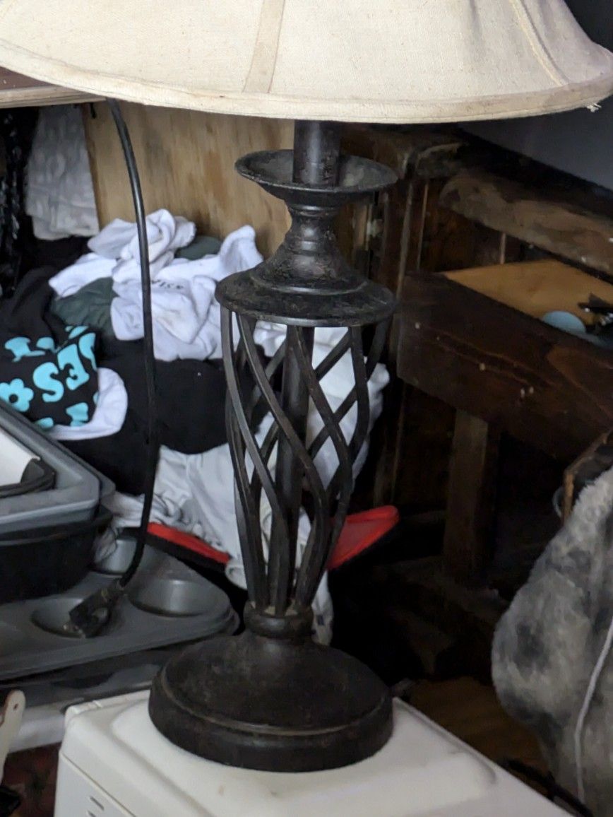 Pair Of Cast Iron Lamps