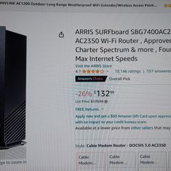 Arris SBG7400AC2 Cable Modem WiFi Router