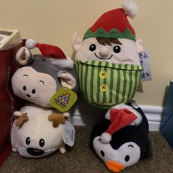Lot of 4 Christmas Plushes