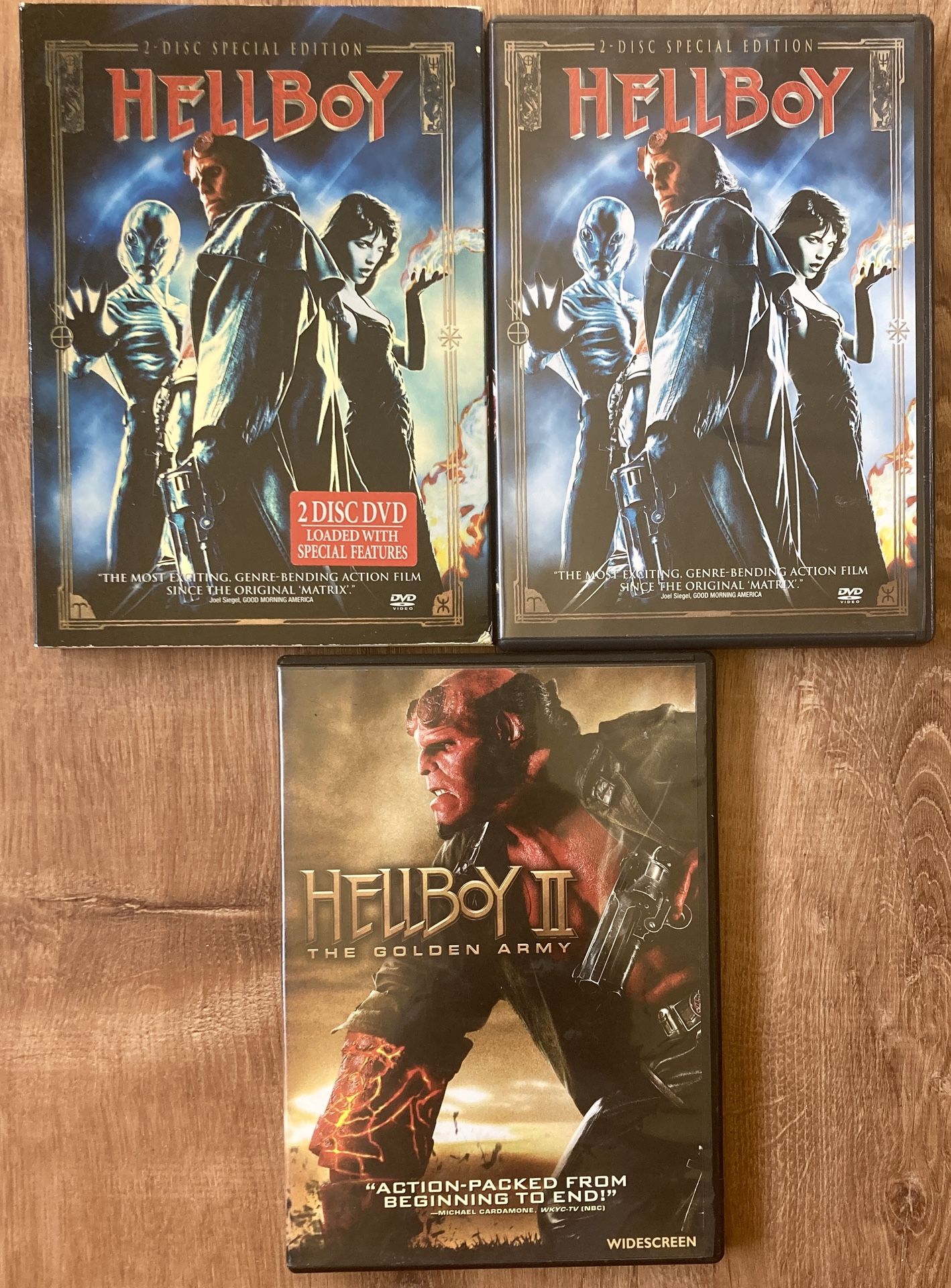 TWO DVD Movies $10. Hellboy + Hellboy II LIKE NEW Comic Book Character