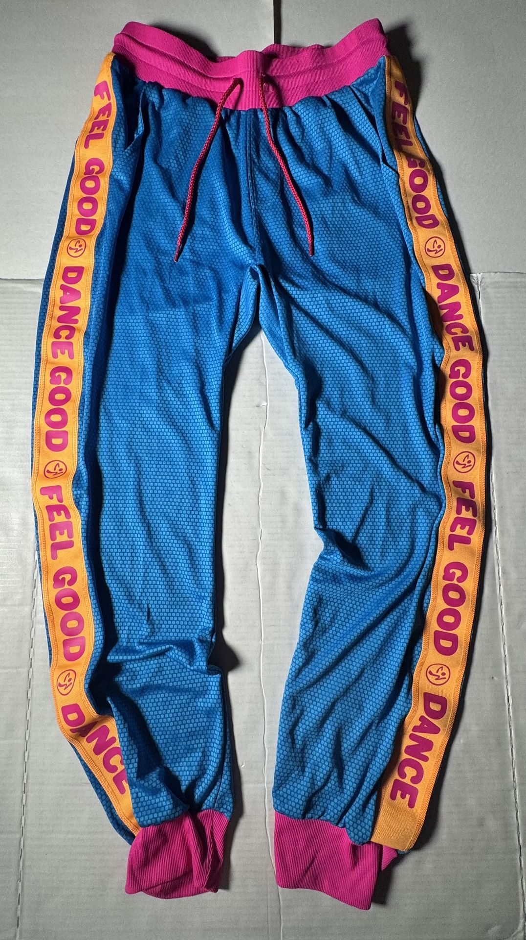 Pre Owned Good Last 2 Photos Small Thread Snag Zumba Wear Instructor Teacher Breathable Joggers Blue Pink Orange Women Size Medium