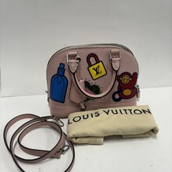 Louis Vuitton Epi Stickers Alma BB Ross Trianon pink M21682 LTD
