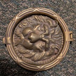 Brass lionhead door knocker