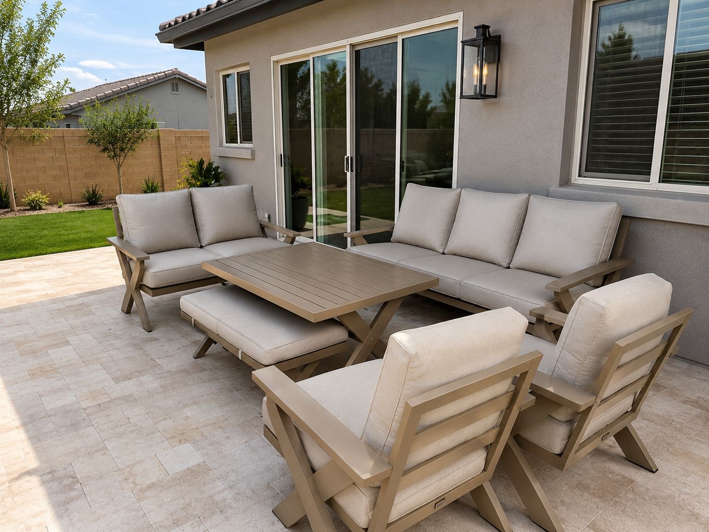 Aluminum 9-Seat Gracie Outdoor Dining + Conversation Set
*New - Same-Day Delivery*