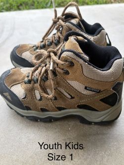 Youth Kids Brown Hiking Boots Size 1