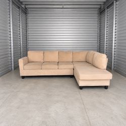 Couch Sectional | Beige Chaise Sofa - SAME-DAY DELIVERY
