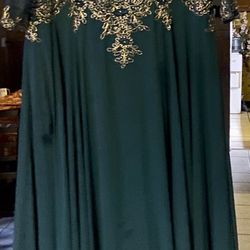Hunter Green/ Gold Dress