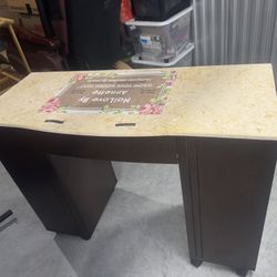 Marble Top And Wood Nail Table $200