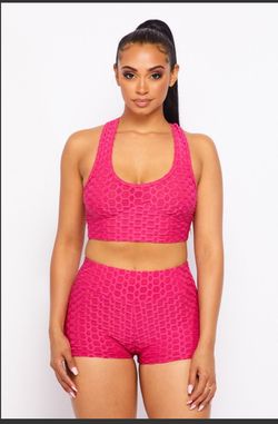 Wholesale Honeycomb Activewear Crop Top & Short Set GV212