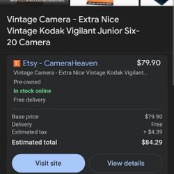 Vintage Kodak Vigilant Junior 6 - 20 Camera