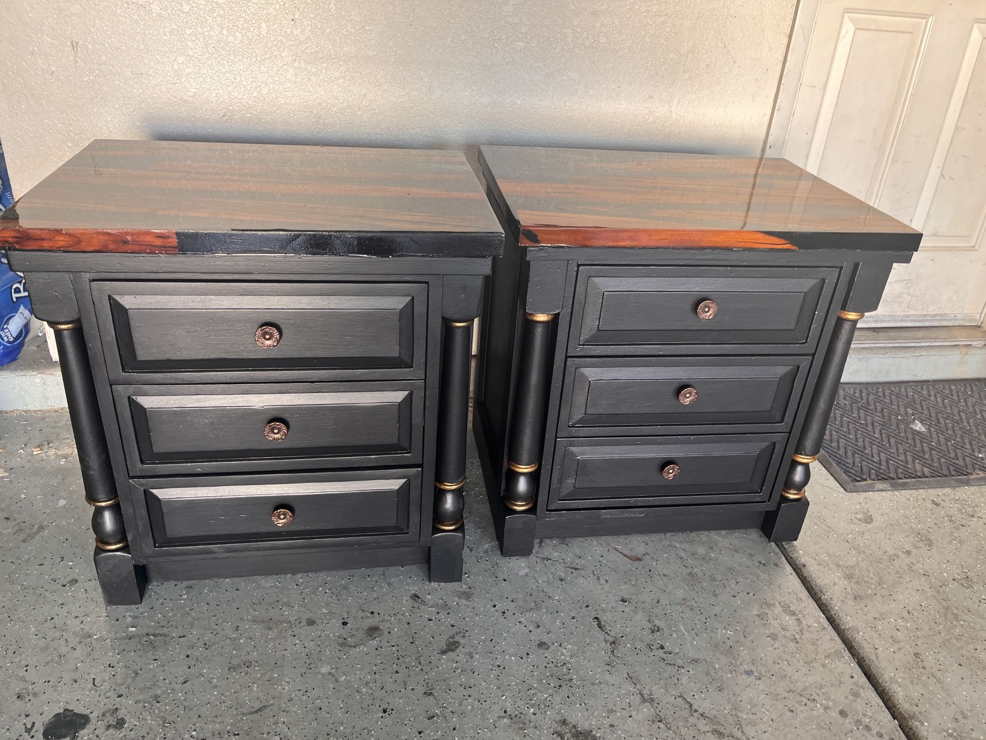 Bedside/end Tables W epoxy River Top