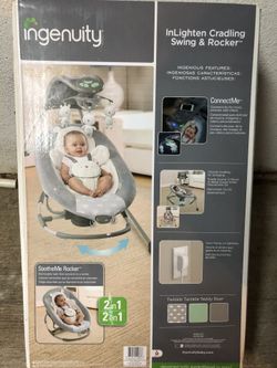 Ingenuity InLighten 2 In 1 Cradling Swing & Rocker in Twinkle Twinkle Teddy Bear