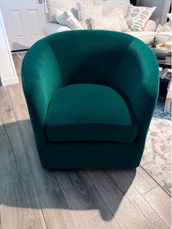Teal Velvet Swivel Chair