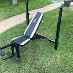 Adjustable Weight Bench w/ Leg Developer & Barbell Rack