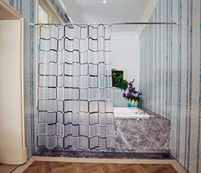 Frosted Shower Curtains SGS Certified 100% Safety PEVA Material Mildew Resistant Water Proof Non Toxic with Hooks(Frosted, 71x71 inch) Condition is N