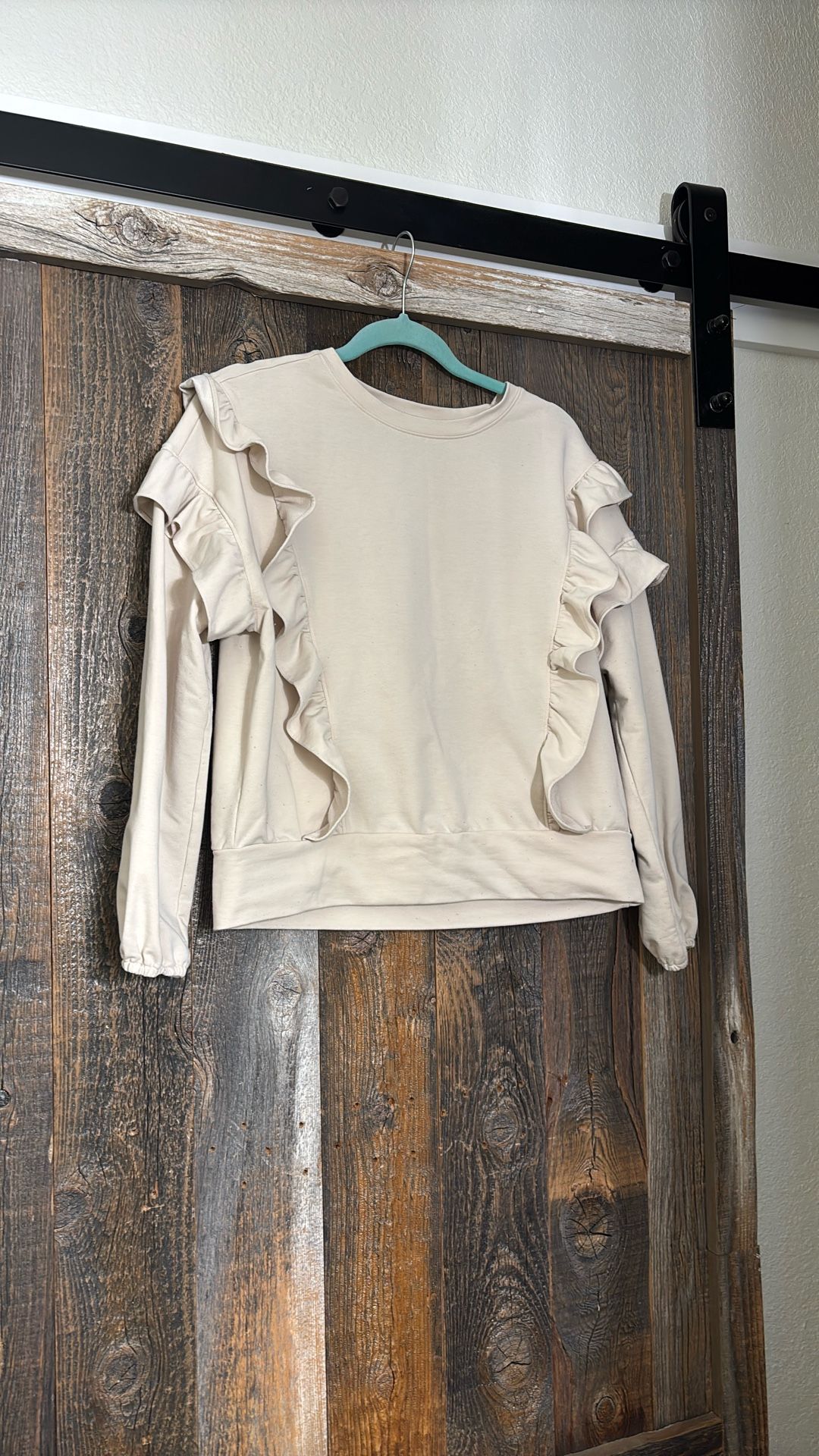 RUFFLED SWEATSHIRT ANNE TAYLOR